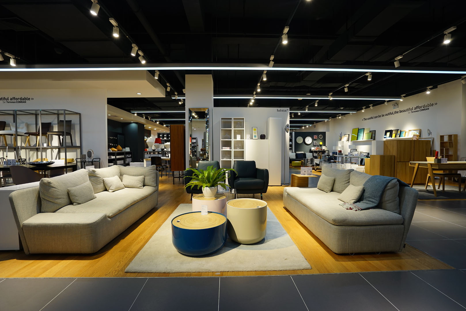 LED interior lighting in furniture stores